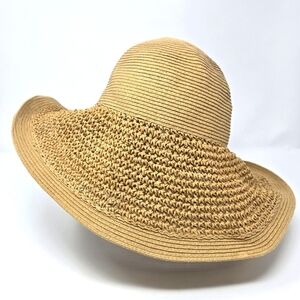 J. CREW TEXTURED SUMMER STRAW HAT DUSTY DUNE SHAPED SUN HAT WOMEN OS VACATION